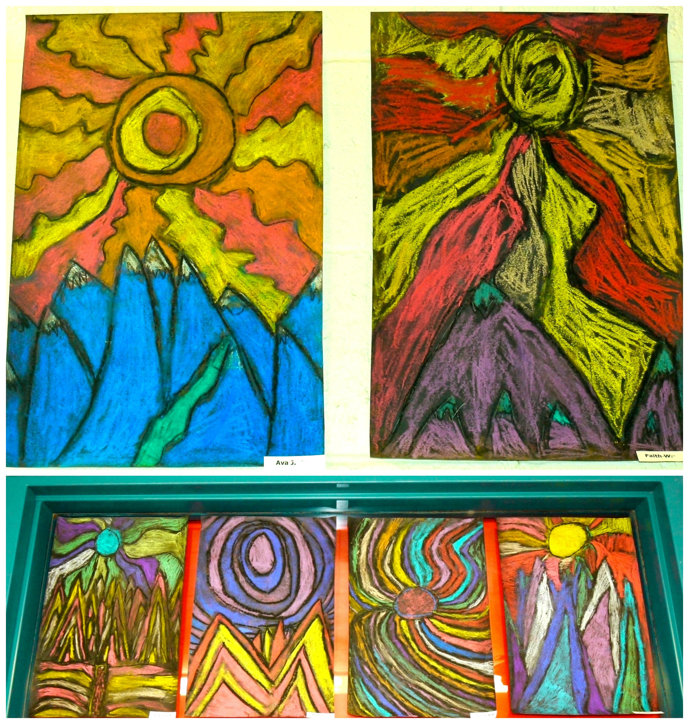 Oil and Chalk Pastels in Grade Two